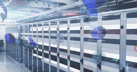 Futuristic Global Data Processing in Modern Server Room - Download Free Stock Images Pikwizard.com