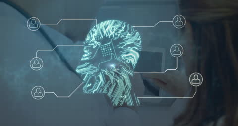 Doctors Analyzing AI-Driven Medical Network Technology