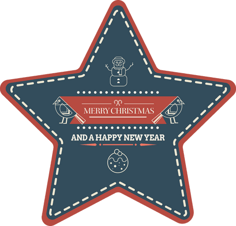 Transparent Christmas Star Vintage Ornament Banner