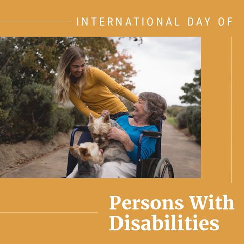 Woman in wheelchair enjoying day outdoors with supportive caregiver