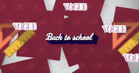Creative Back to School Animation Banner with Seamless Pattern