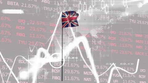 Digital Stock Market Data with United Kingdom Flag