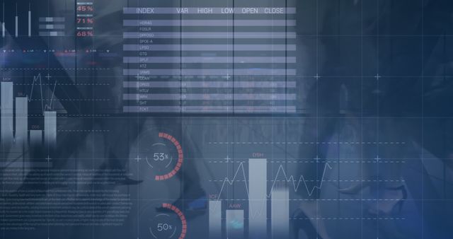 Image of financial data processing over business people walking in office - Download Free Stock Photos Pikwizard.com