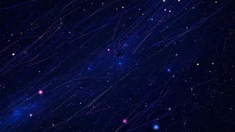 Cosmic Starfield Animation with Moving Light Streaks and Nebulae