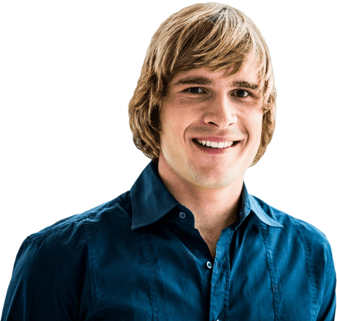 Transparent Portrait of Cheerful Young Caucasian Businessman