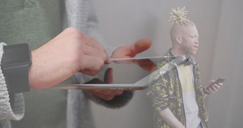 Modern mobile communication with tablet and smartphone