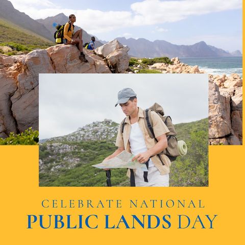 celebrating public lands day with multiracial backpackers hiking in nature - Download Free Stock Templates Pikwizard.com