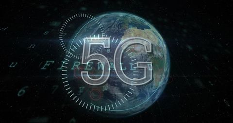 5g technology and cybersecurity concept with digital earth