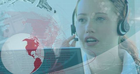 Tech support agent assisting clients in digital office