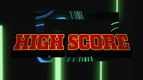 High Score Text Bright Neon Glowing Retro Background