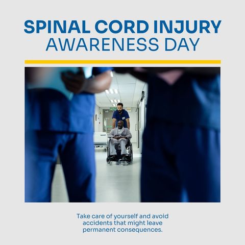 spinal cord injury awareness promotion image with wheelchair - Download Free Stock Templates Pikwizard.com