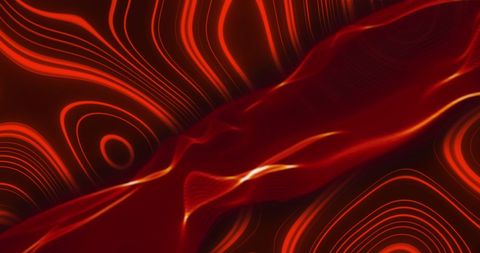 Vibrant Red Glitch Effect Digital Wave with Text Banner