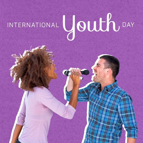Diverse youth singing for international youth day celebration