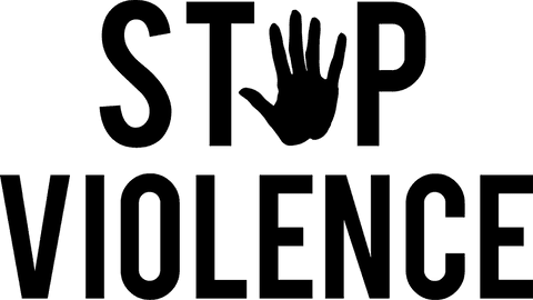 Stop violence text on transparent background for prevention campaigns