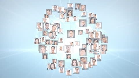 Global Network Connections Featured with Diverse Team Photos