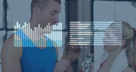 Digital Analysis Over Sports Enthusiasts Conversing at Gym