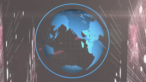 Futuristic Globe with Data Visualizations on Abstract Background
