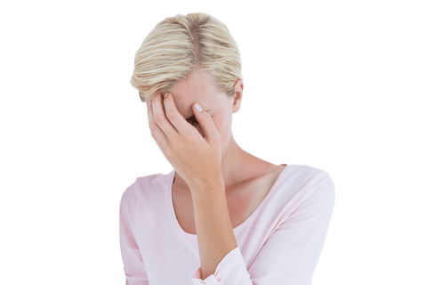 Transparent Nervous Woman Covering Face With Hand - Download Free Stock Videos Pikwizard.com