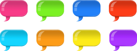 Transparent Multicolored Speech Bubbles Set