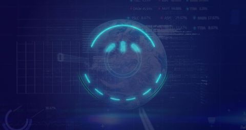 Global finance technology with digital power symbol overlay