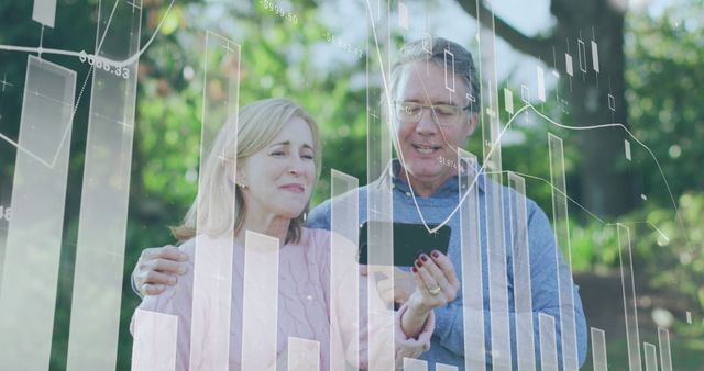 Senior Couple Analyzing Financial Data on Tablet Outdoors - Download Free Stock Images Pikwizard.com