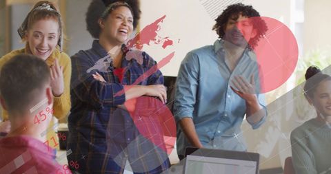 Diverse team strategizing with data-driven insights