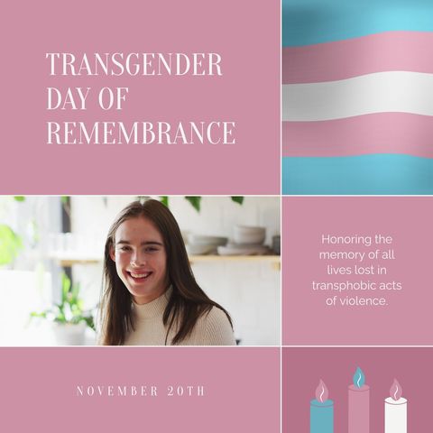 transgender day of remembrance tribute with non-binary person - Download Free Stock Templates Pikwizard.com
