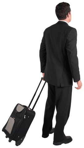 businessman in suit pulling transparent luggage - Download Free Stock Videos Pikwizard.com