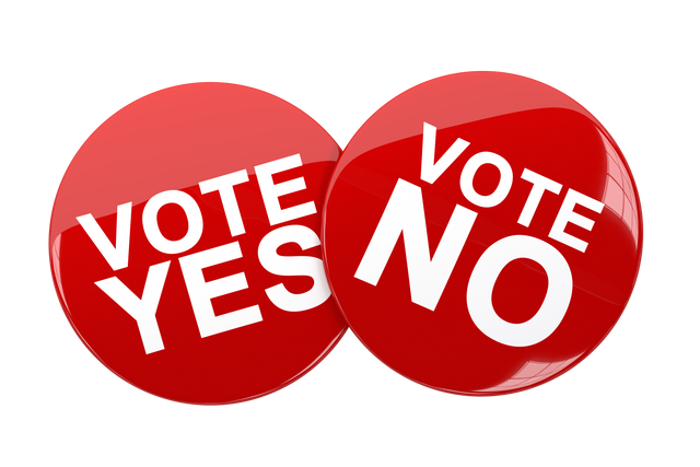 Red We Vote Yes No Badges on Transparent Background for Election Campaigns - Download Free Stock Videos Pikwizard.com