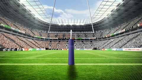 Digital Communication Network Overlay on Football Stadium Pitch