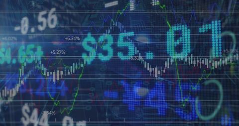 Digital Stock Market Display with Graphs and Data Analytics - Download Free Stock Images Pikwizard.com