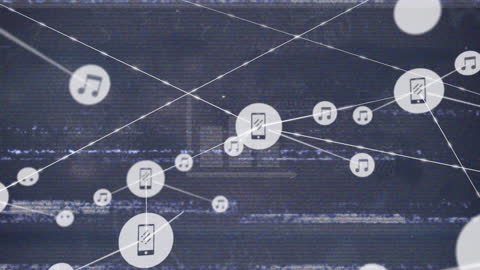 Digital Network Connectivity with Music and Mobile Icons