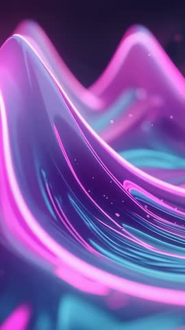 Neon Waveform Rippling and Brightening with Drifting Particles Vertical Motion Loop