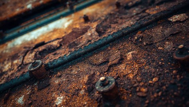 Detailed View of Rust and Corrosion on Industrial Metal Surface