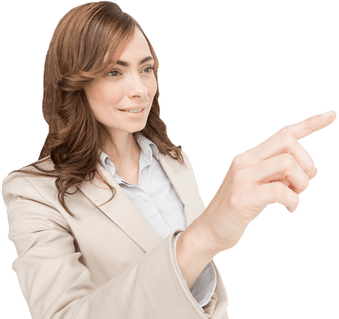 transparent businesswoman pressing futuristic virtual button - Download Free Stock Videos Pikwizard.com