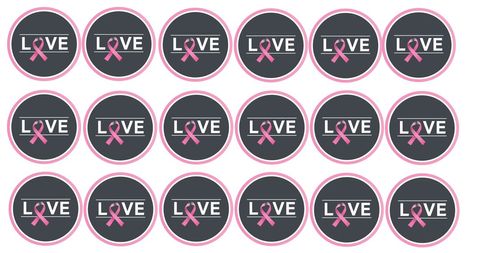 Pink ribbon awareness love emblem pattern