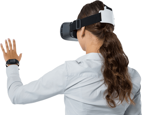 Transparent View of Woman in Virtual Reality Experience via Headset - Download Free Stock Videos Pikwizard.com