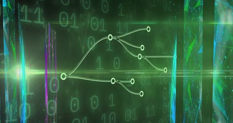 Abstract Digital Network Over Binary Code Background - Download Free Stock Images Pikwizard.com
