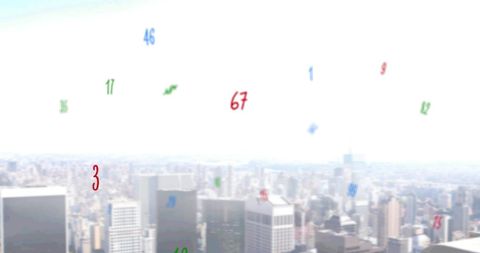 Floating Numbers Over Modern Cityscape - Download Free Stock Images Pikwizard.com