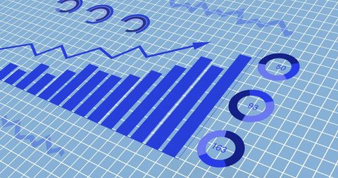 Abstract Blue Infographic on Grid for Business Analysis - Download Free Stock Images Pikwizard.com