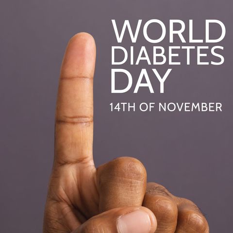world diabetes day finger awareness concept on grey background - Download Free Stock Templates Pikwizard.com