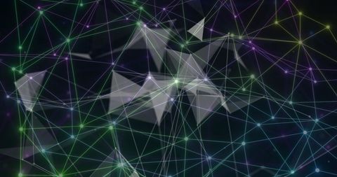 Dynamic Digital Network with Geometric Lines and Points - Download Free Stock Images Pikwizard.com