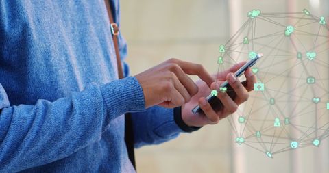 Digital Network Connections with Smartphone Use - Download Free Stock Images Pikwizard.com