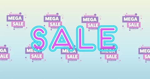 Retro neon sale text for retail promotion