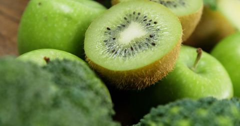 Fresh Green Fruits with Kiwi and Apples - Download Free Stock Images Pikwizard.com