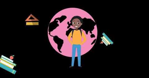 Happy Schoolboy with Backpack in Global Education - Download Free Stock Images Pikwizard.com
