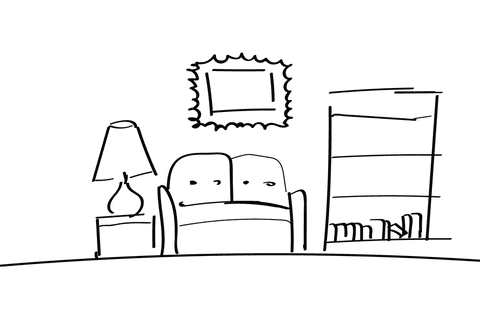 minimalist transparent living room illustration with furniture - Download Free Stock Videos Pikwizard.com