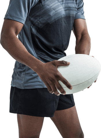 Transparent Mid-section of Athlete Holding Rugby Ball - Download Free Stock Videos Pikwizard.com