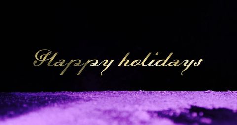 Elegant Holiday Greeting with Falling Purple Sand
