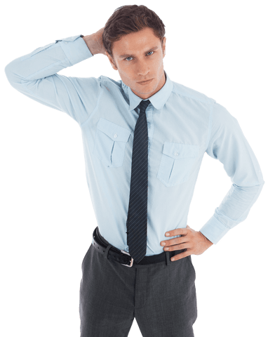 confused businessman in formal attire on transparent background - Download Free Stock Videos Pikwizard.com